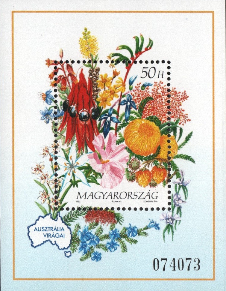 #3375 Hungary - Flowers of the Continents Type of 1990 S/S (MNH)