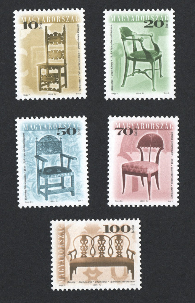 #3671-3675 Hungary - 1999 Antique Furniture (MNH)