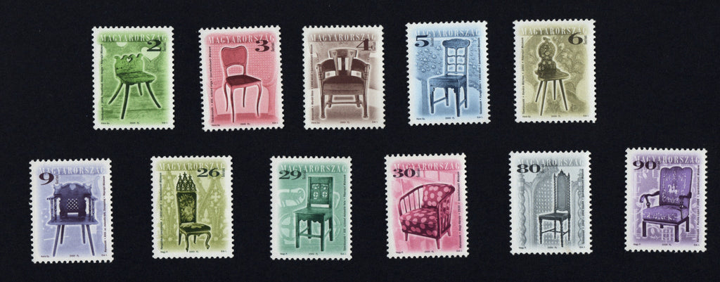 #3711-3721 Hungary - 2000 Furniture Type of 1999, Set of 11 (MNH)
