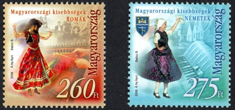 #4061-4062 Hungary - Romany and German Dancers, Set of 2 (MNH)