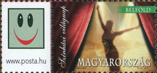 #4198 Hungary - World Theater Day, Belfold Stamp + Label (MNH)