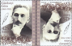 #4292 Hungary - Geza Gardonyi, Tete-Beche Pair (MNH)