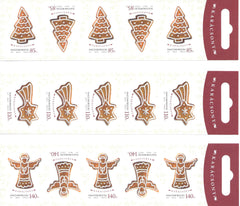#4300a-4302a Hungary - 2013 Christmas, 3 Booklet Panes of 5 (MNH)