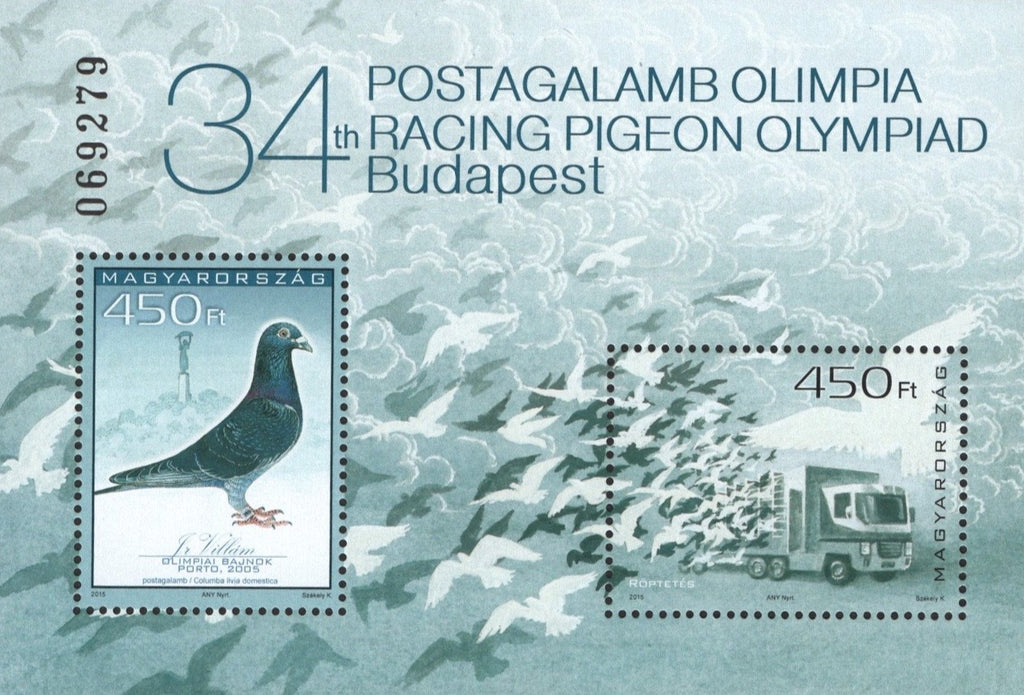 #4340 Hungary - 34th Racing Pigeon Olympiad S/S (MNH)
