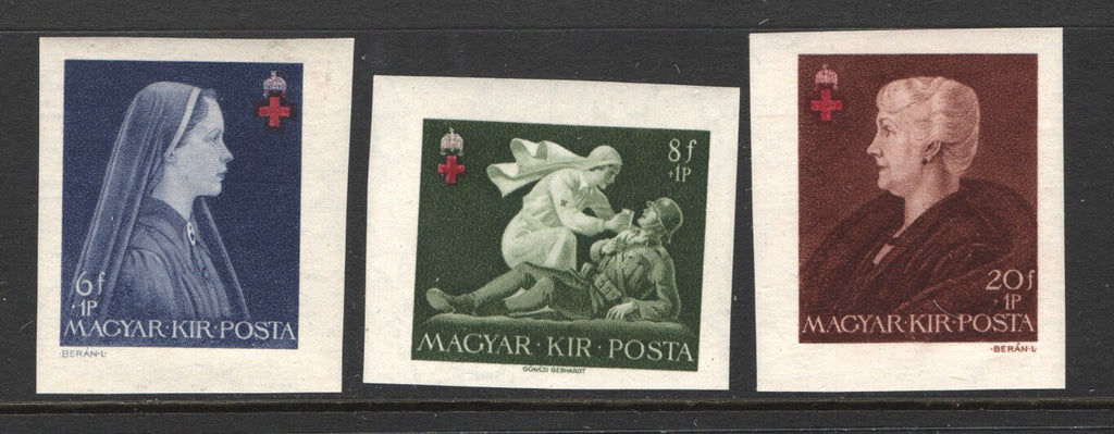 #B148-B150 Hungary - Red Cross, Imperf, Set of 3 (MNH)