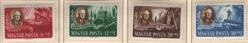 #B198A-B198D Hungary - Roosevelt and Allegory, Set of 4 (MNH)