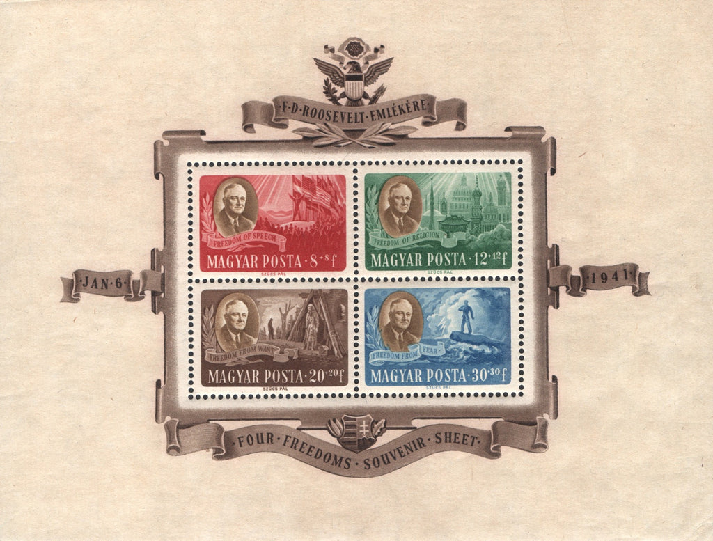 #B198A-B198D, CB1-CB1C Hungary - Franklin D. Roosevelt, 2 S/S (MNH)