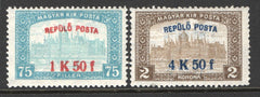 #C1-C2 Hungary - Nos. 120, 123 Surcharged in Red or Blue (MNH)