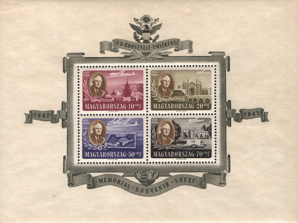 #CB1-CB1C Hungary - Roosevelt Type of Semi-Postal Stamps, 1947 S/S (MLH)