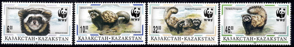 #171-174 Kazakhstan - World Wildlife Fund: Marbled Polecat (MNH)