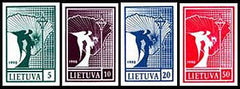 #371-374 Lithuania - Angel and Map (MNH)