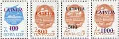 #308-311 Latvia - Russian Overprints (MNH)