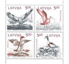 #335a Latvia - Birds of the Baltic Shores, Booklet Pane of 4 (MNH)