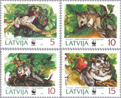 #381-384 Latvia - World Wildlife Fund: Dormouse (MNH)