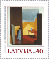 #564 Latvia - A Man Entering a Room, by Niklavs Strunke (MNH)
