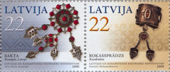 #650 Latvia - Traditional Jewelry, Pair (MNH)
