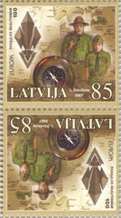 #677a Latvia - 2007 Europa: Scouting, Cent. Tete Beche Pair (MNH)