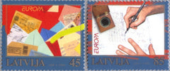 #707-708 Latvia - 2008 Europa: Writing Letters (MNH)