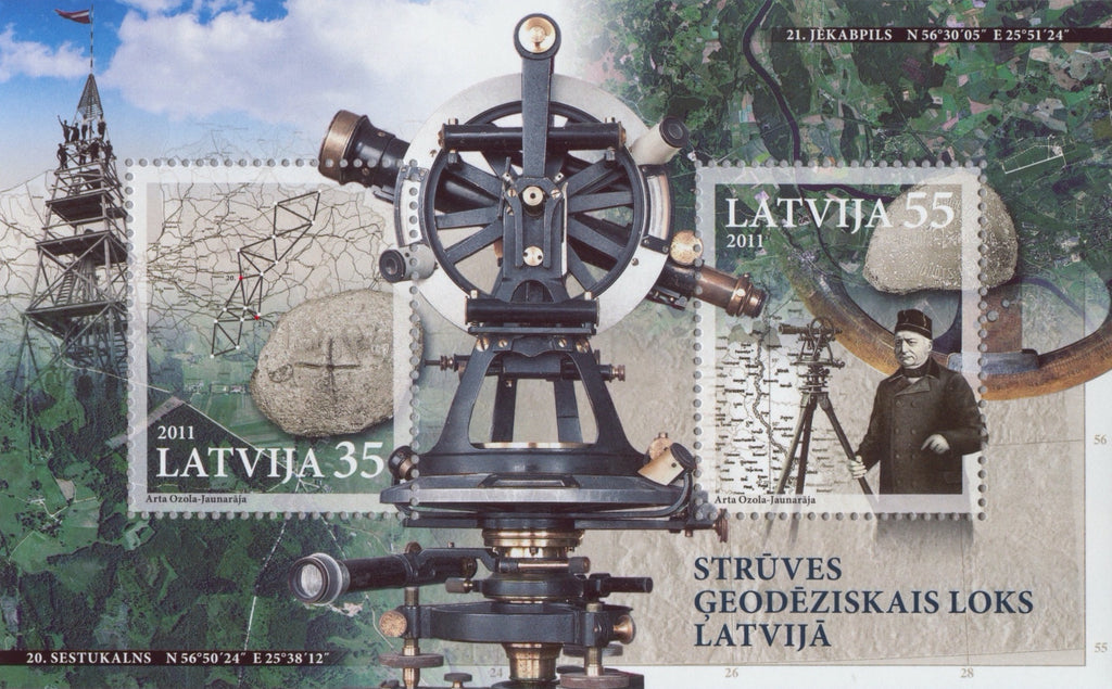 #781 Latvia - Struve Geodetic Arc S/S (MNH)