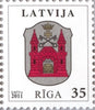 #798-800 Latvia - Town Arms Type of 2002 With Country Name at Top (MNH)