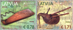 #872-873 Latvia - 2014 Europa: Musical Instruments (MNH)
