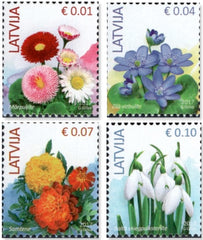 Latvia - 2017 Flowers, Definitives, Set of 4 (MNH)