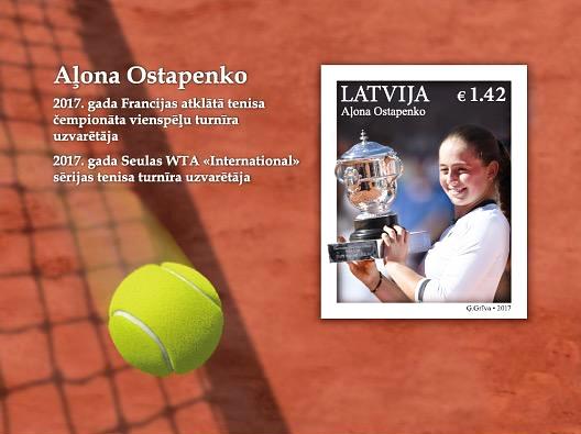 #980 Latvia - Alona Ostapenko, French Open Champion S/S (MNH)