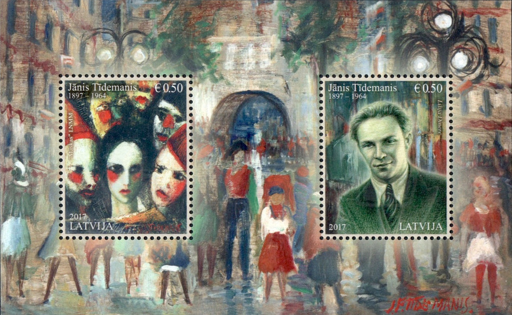 #965 Latvia - Janis Tidemanis S/S (MNH)