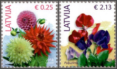 Latvia - 2018 Definitives: Flowers, Set of 2 (MNH)