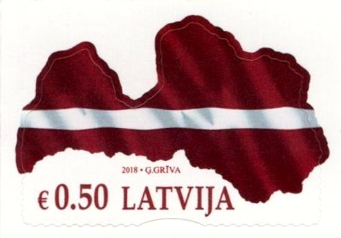 #990 Latvia - Flag and Map of Latvia (MNH)
