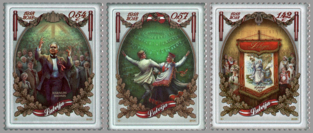 #996-998 Latvia - Republic of Latvia, Cent., Set of 3 (MNH)