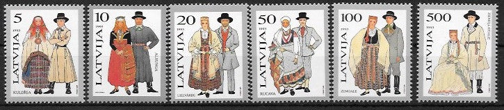 #343-348 Latvia - Traditional Costumes (MNH)