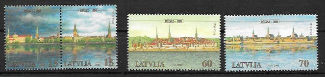 #529-531 Latvia - Riga, 800th Anniv. Type of 1995 (MNH)