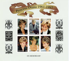 #1089 Lesotho - Diana, Princess of Wales, Sheet of 6 (MNH)