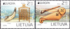 #1025-1026 Lithuania - 2014 Europa: Musical Instruments (MNH)