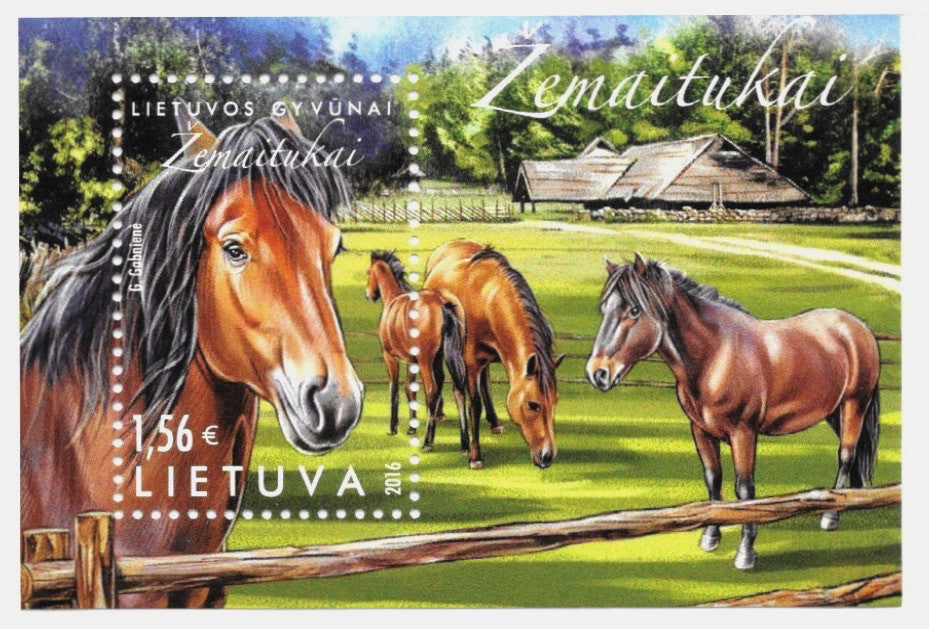 #1081 Lithuania - Zemaitukas Horses S/S (MNH)