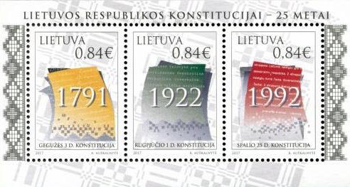 #1114 Lithuania - Lithuanian Constitutions S/S (MNH)