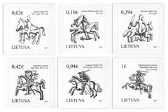 #1094-1099 Lithuania - White Knight "Vytis," Set of 6 (MNH)