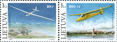 #757-758 Lithuania - Gliders in Lithuanian Aviation Museum, Set of 2 (MNH)