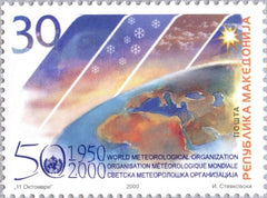 #185 Macedonia - World Meteorological Organization, 50th Anniv. (MNH)