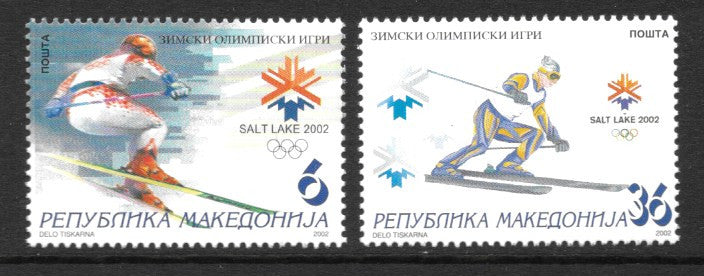 #231-232 Macedonia - 2002 Winter Olympics, Salt Lake City (MNH)