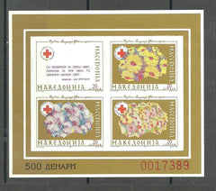 #RA24-RA27 Macedonia - Red Cross Fund, Imperf. Gold M/S (MNH)
