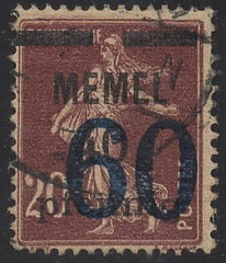 #46 Memel - Stamps of France, Surcharge (Used)