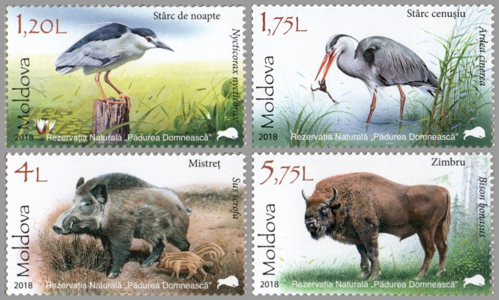 #975-978 Moldova - Fauna of Padurea Domneasca Nature Reserve, Set of 4 (MNH)
