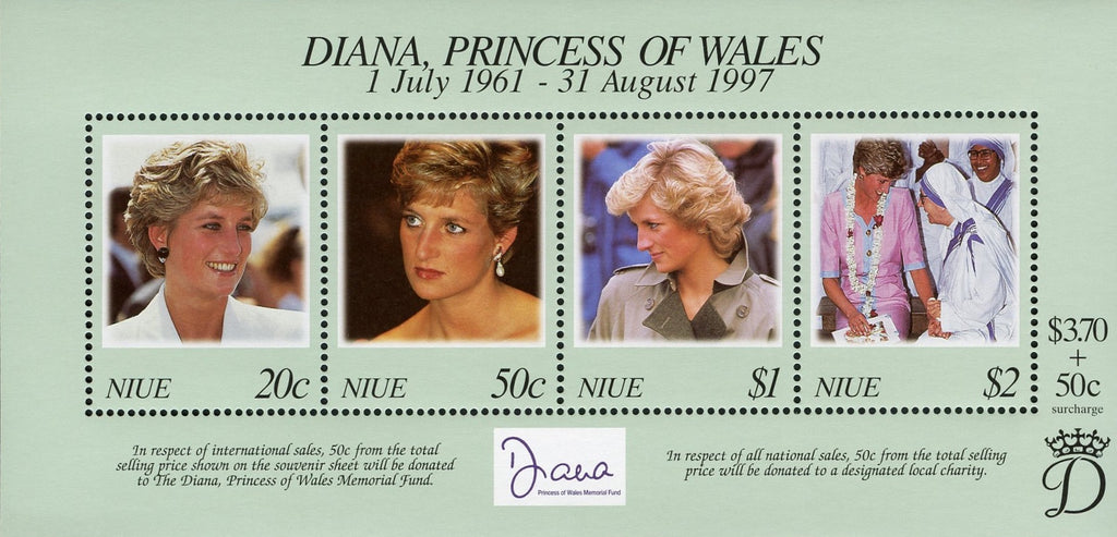 #706 Niue - 1998 Diana, Princess of Wales, Sheet of 4 (MNH)