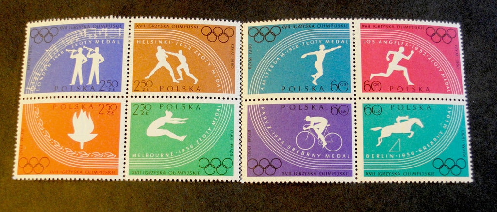 #914-921 Poland - 17th Olympic Games, Polish Olympic Victories, perf. (MNH)