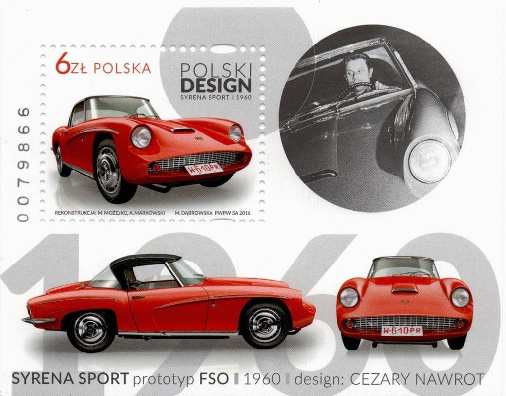 #4268 Poland - 1960 Syrena Sport Prototype Automobile S/S (MNH)