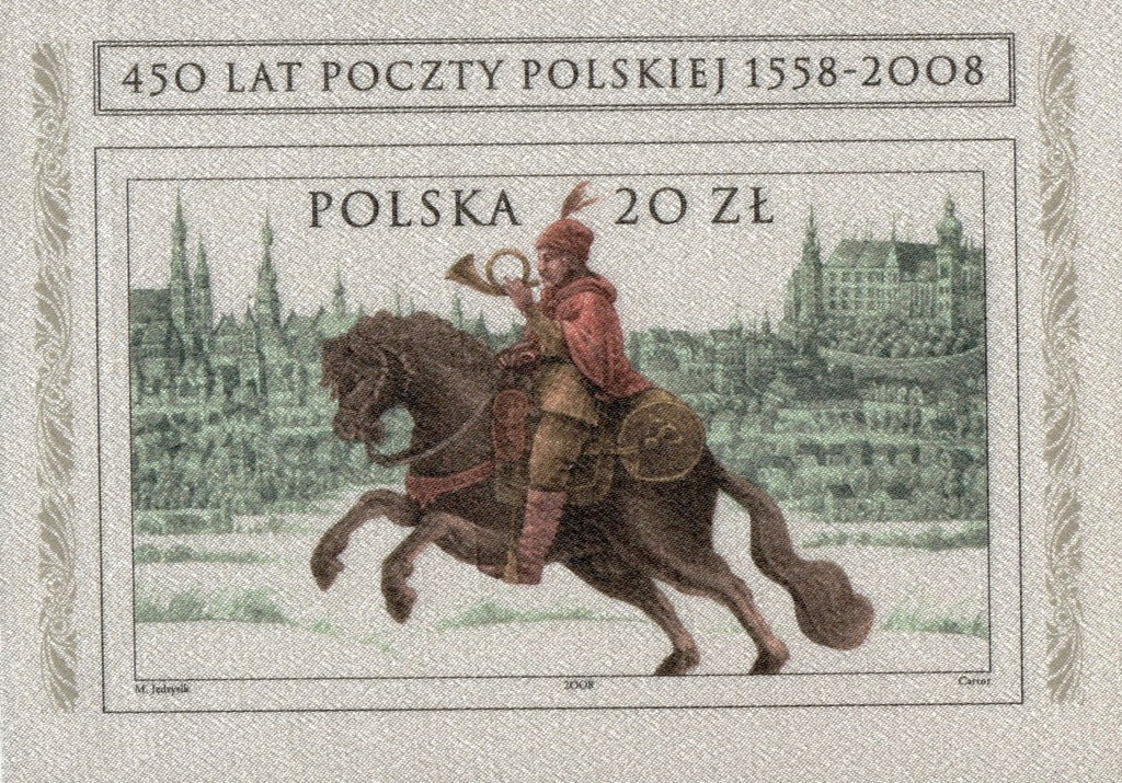 #3927 Poland - Polish Post, 450th Anniv. Imperf. S/S (MNH)
