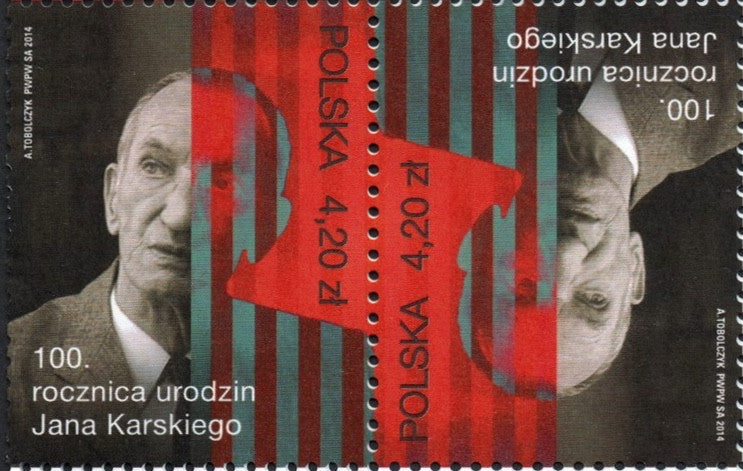 #4117a Poland - Jan Karski, Tête-Bêche Pair (MNH)