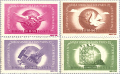 #B314-B317 Romania - World Trade Union Congress at Paris (MNH)